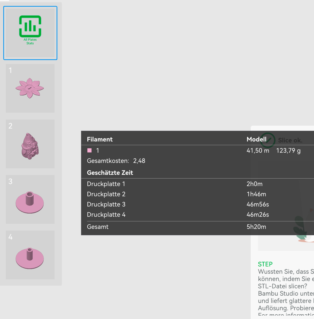 Gnomella auf Blume, Gartenzwerg - 3D Druckdatei