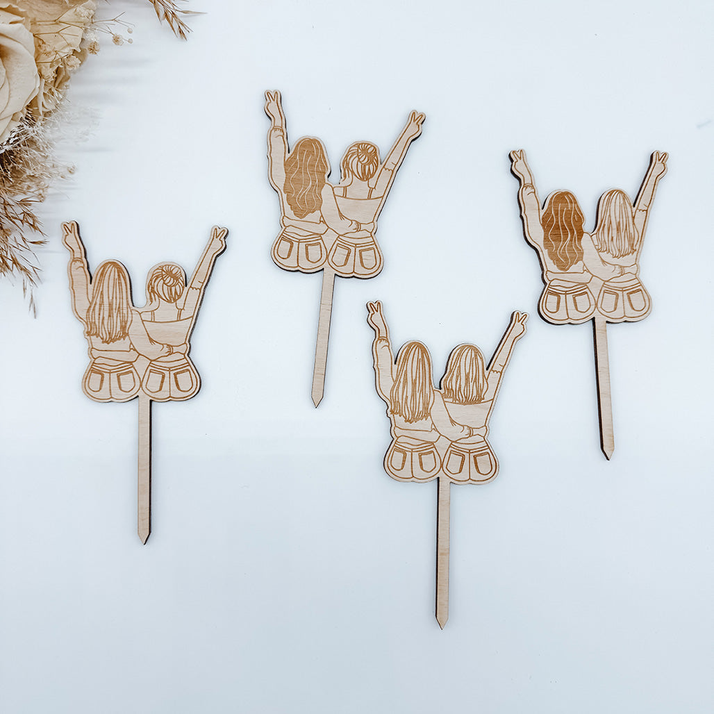 8 Blumenstecker Paar, Freundinnen Peace - Laserdatei