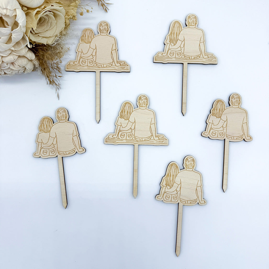 12 Blumenstecker Paar, Valentinstag - Laserdatei