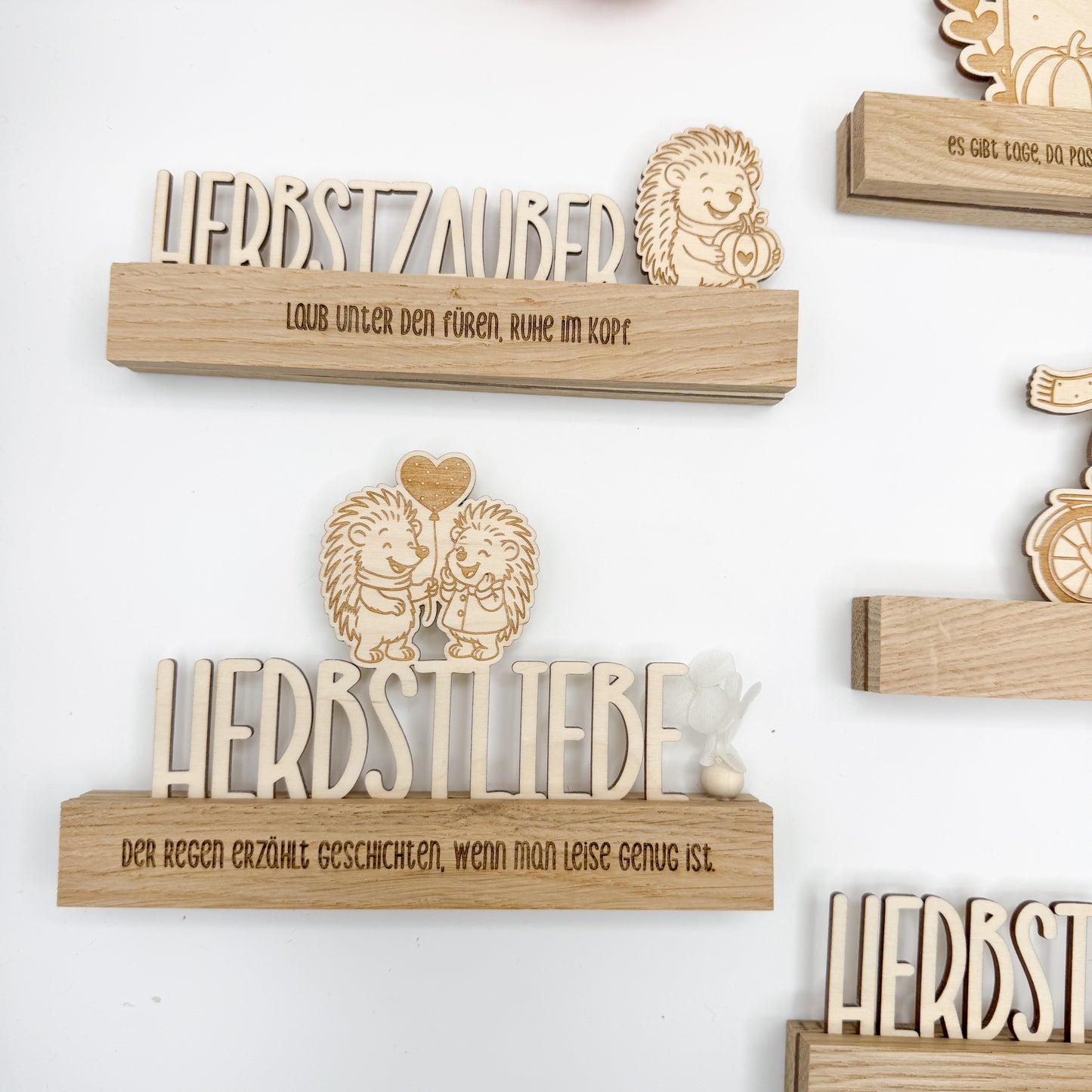 Klötzchendatei Herbst mit niedlichen Tieren - Laserdatei