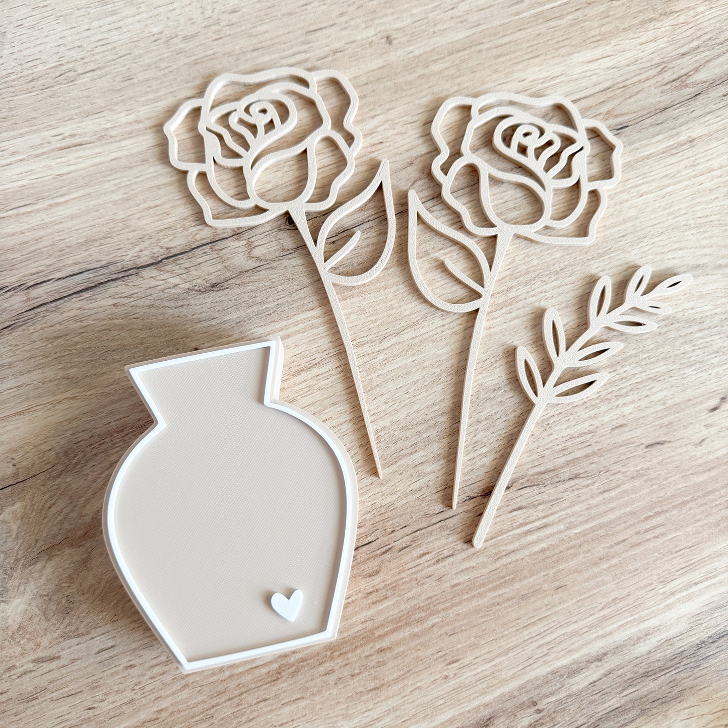 Blumenvase mit Blumen - 3D Druckdatei