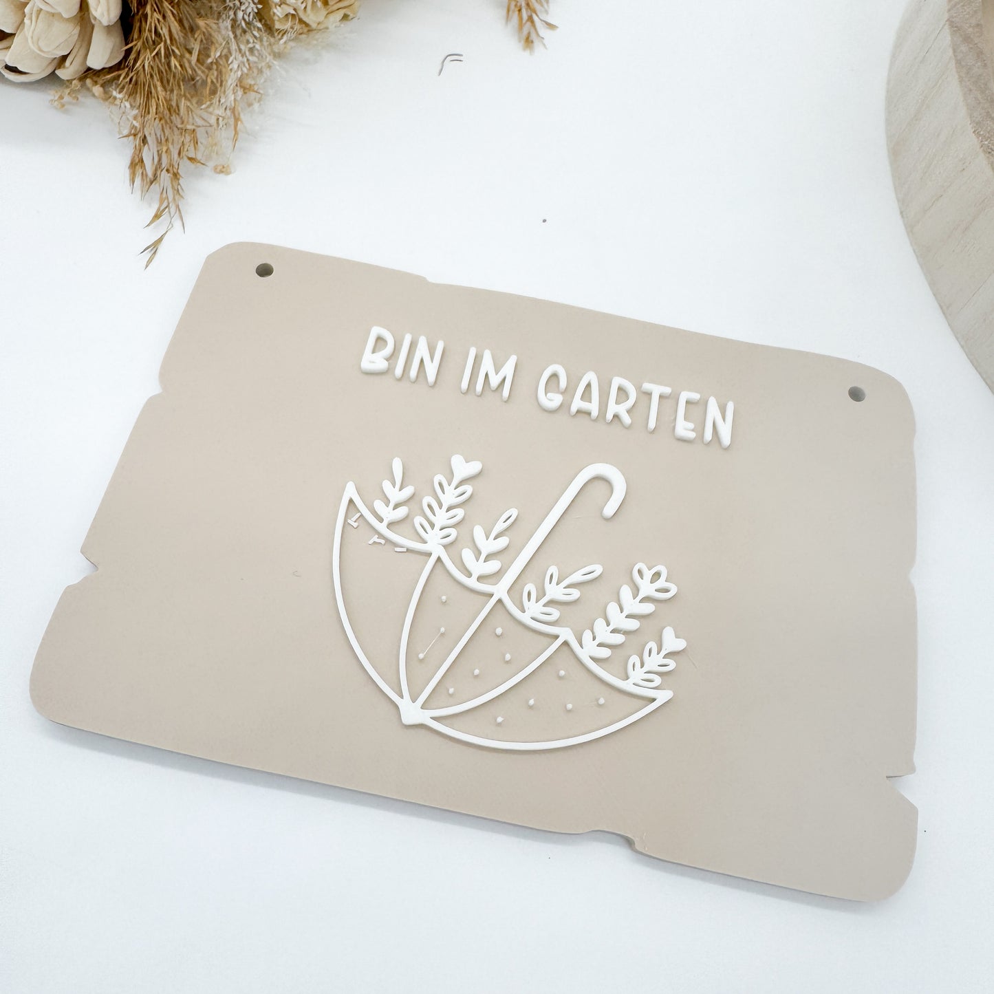 Bin im Garten Schilder Regenschirm - 3D Druckdatei