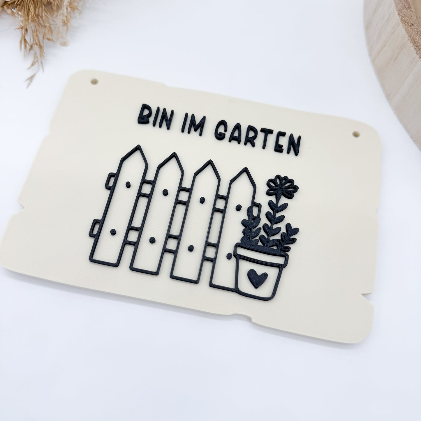 Bin im Garten Schilder Zaun - 3D Druckdatei