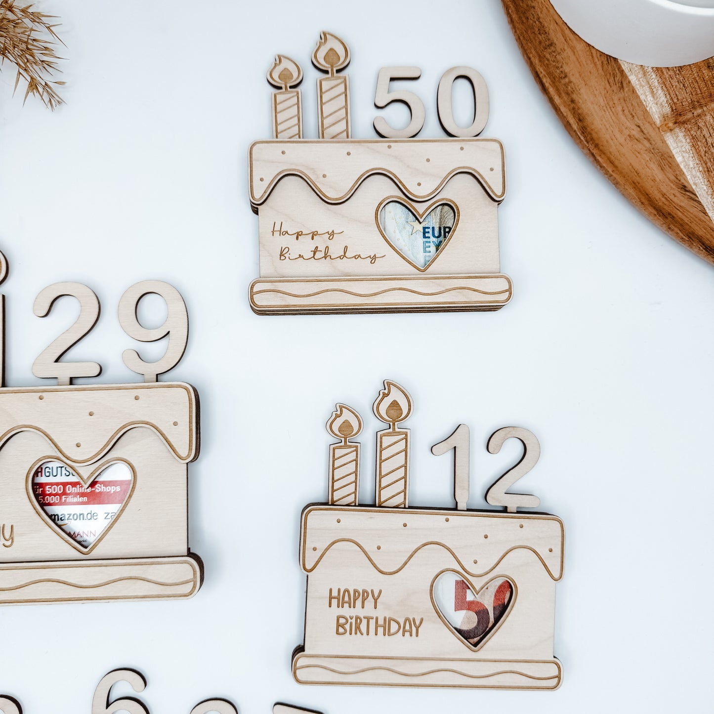 Geldgeschenk, Gutscheinhalter Kuchen, Geburtstagsgeldgeschenk - Laserdatei