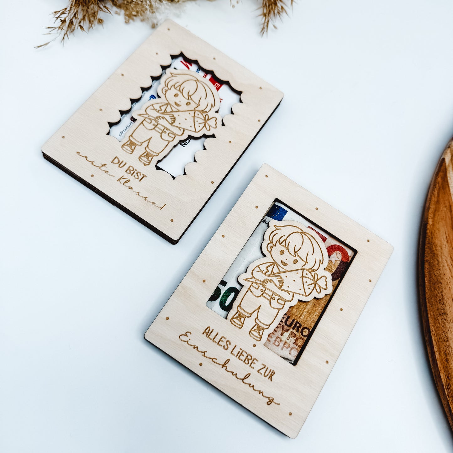 Geldgeschenk, Gutscheinhalter Einschulung, Junge Zuckertüte gross - Laserdatei