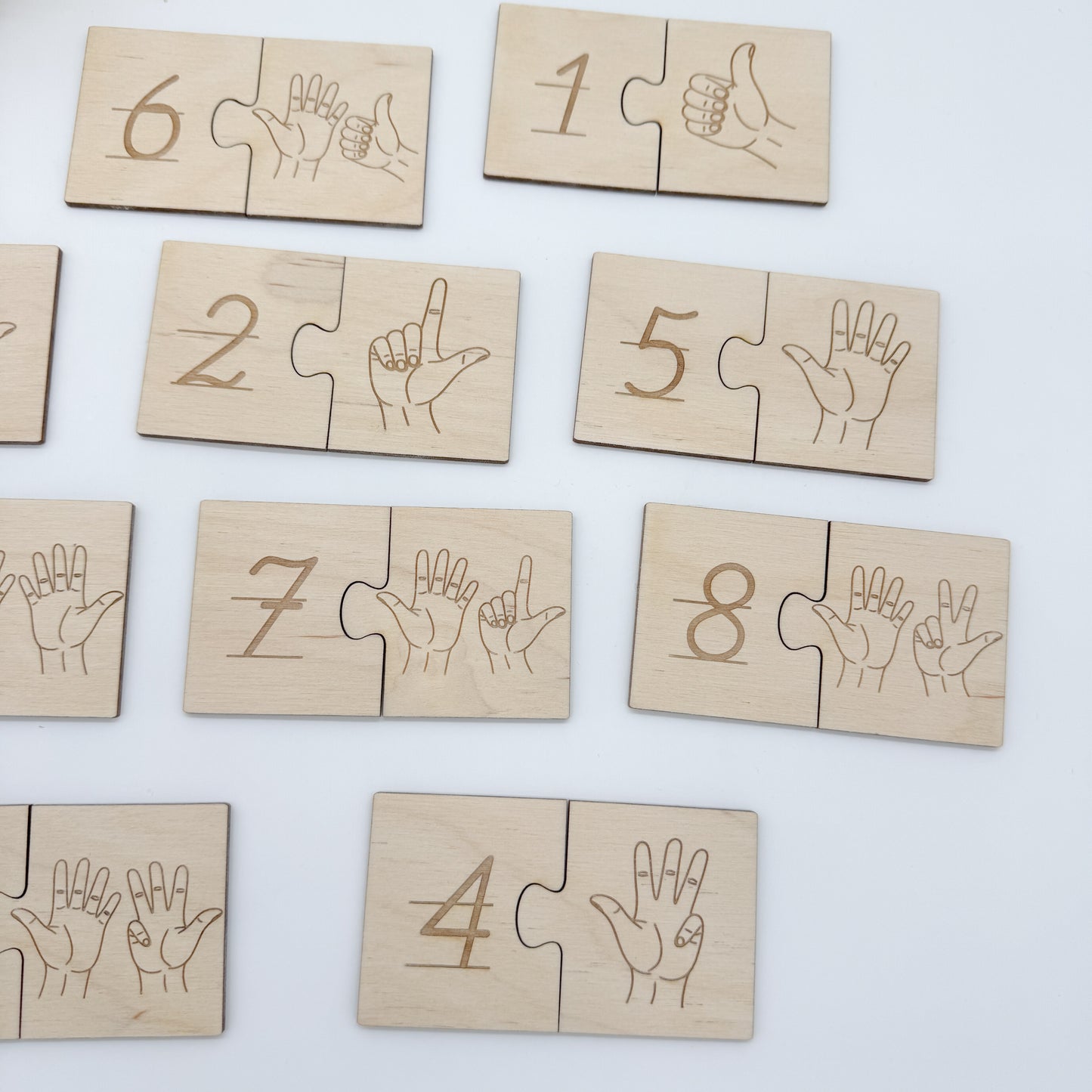 Zahlenpuzzle Hände - Laserdatei