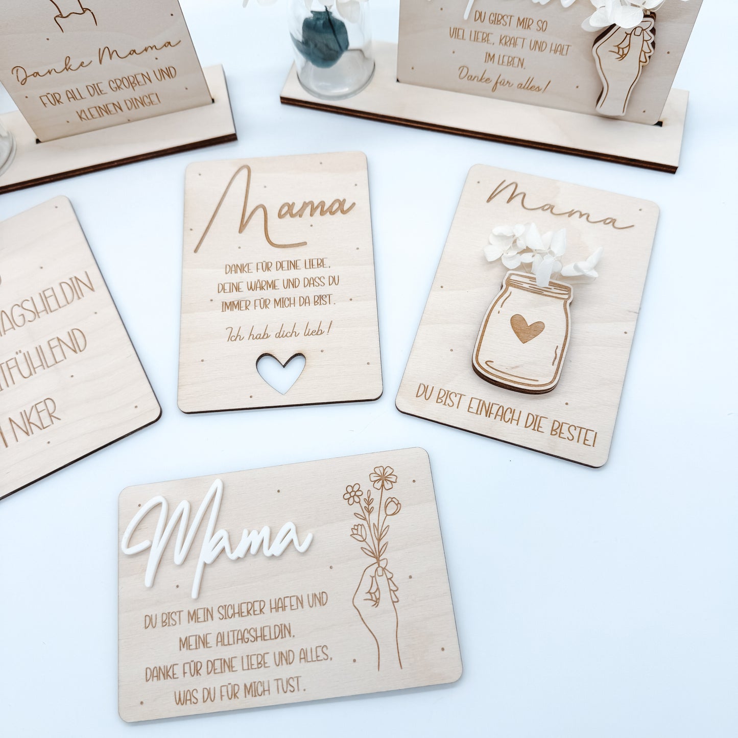 Muttertagskarten - Laserdatei + zusätzlich 3D Druckdatei Elemente