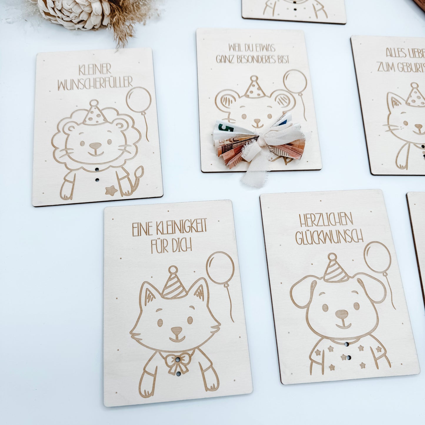 Geldgeschenke Tiere im Postkartenformat - Laserdatei