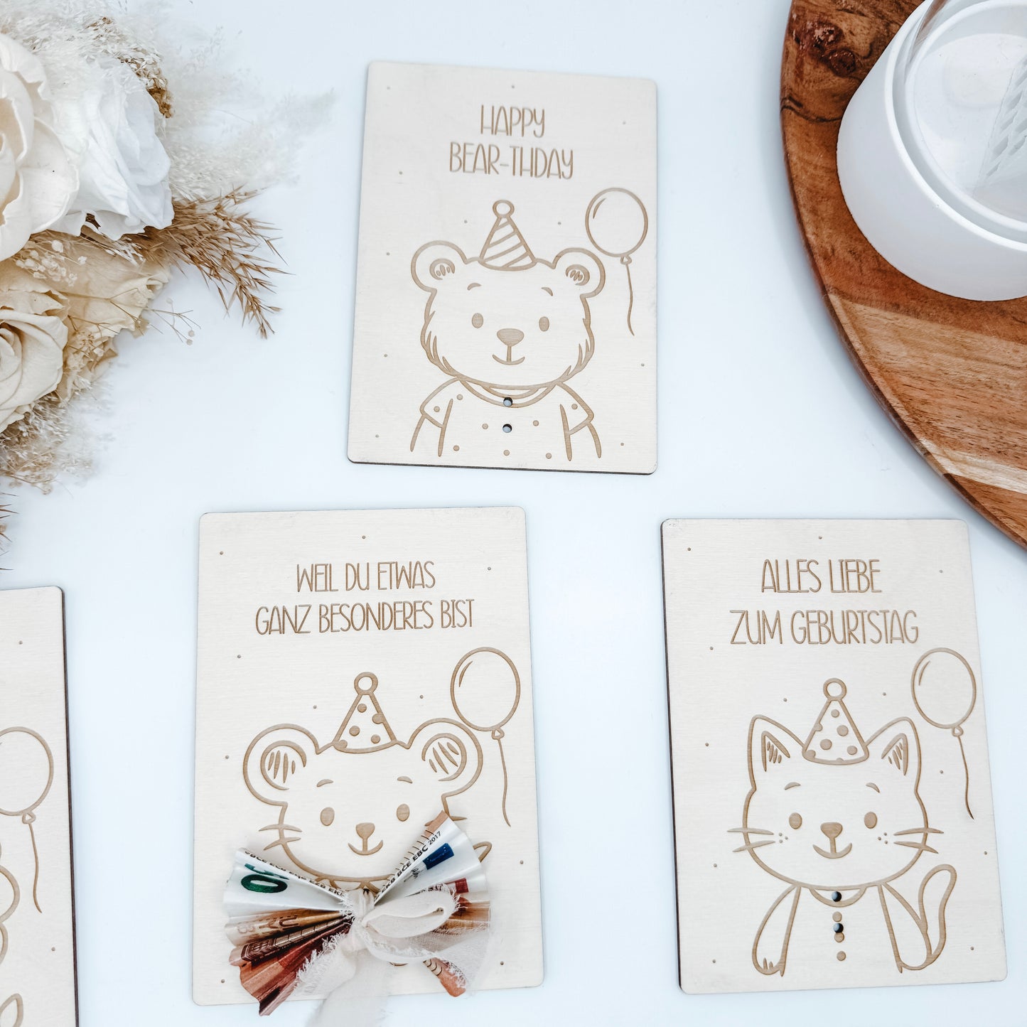 Geldgeschenke Tiere im Postkartenformat - Laserdatei