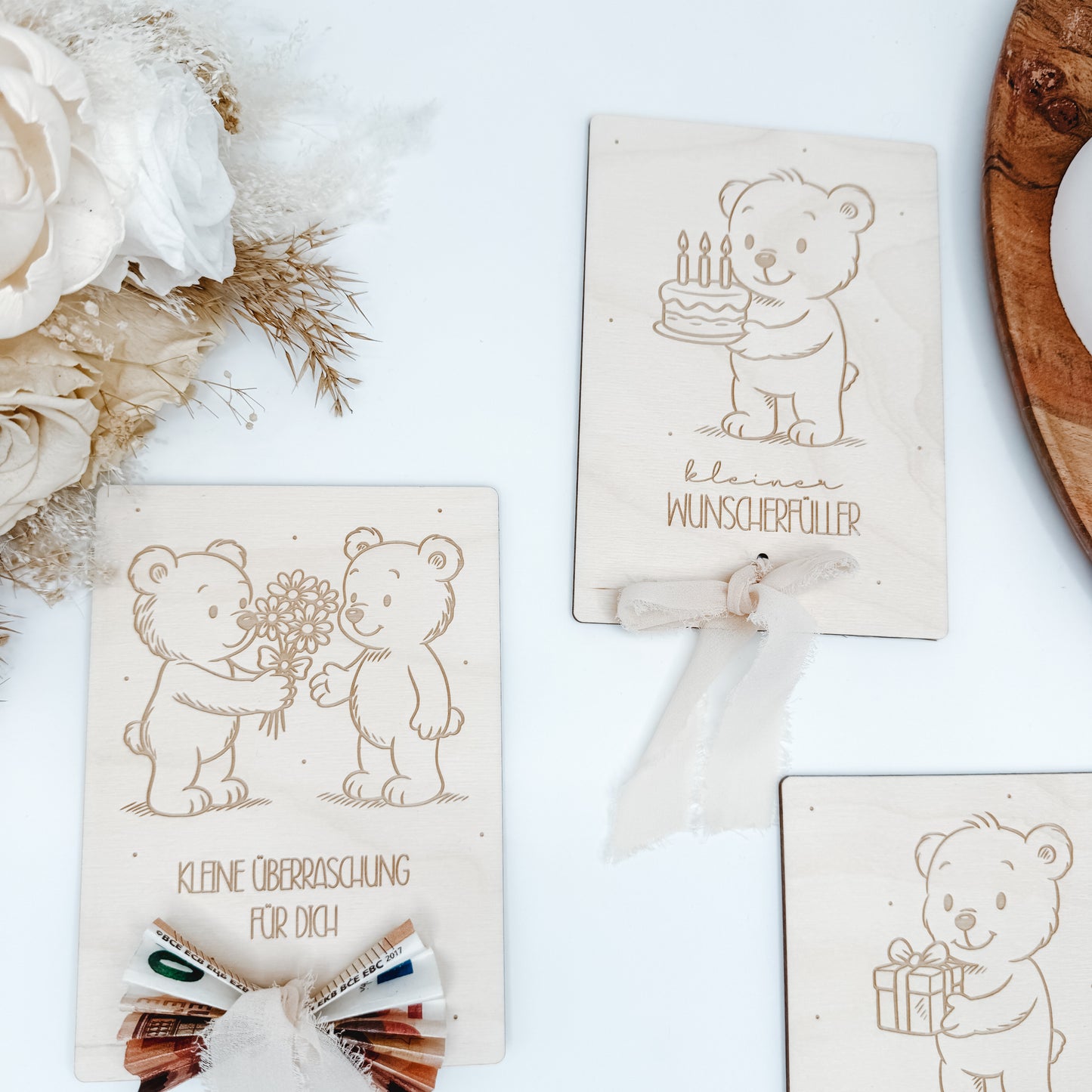 Geldgeschenke Bärchen im Postkartenformat - Laserdatei
