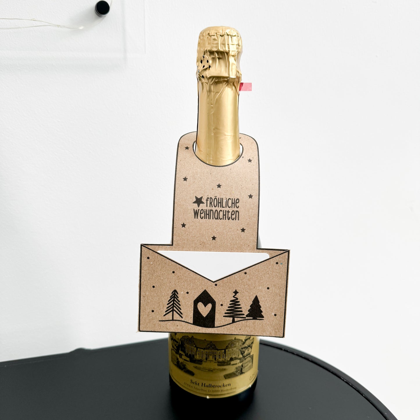 Flaschenhalter für Gutscheine oder Geld, Druckdatei Weihnachten - Druckvorlage