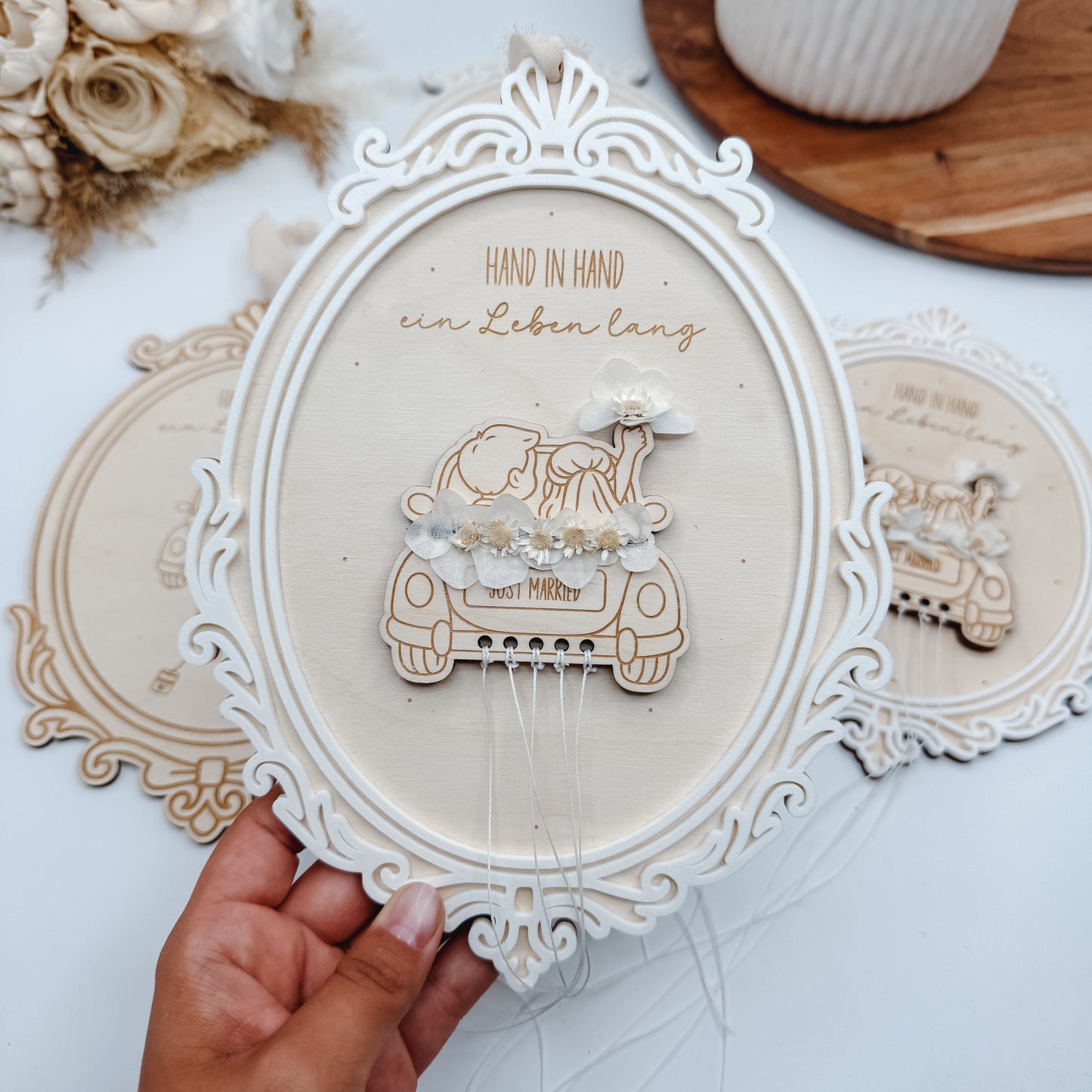 Geldgeschenk Hochzeit mit schickem Rahmen - Laserdatei + Rahmen auch als 3D Druckdatei