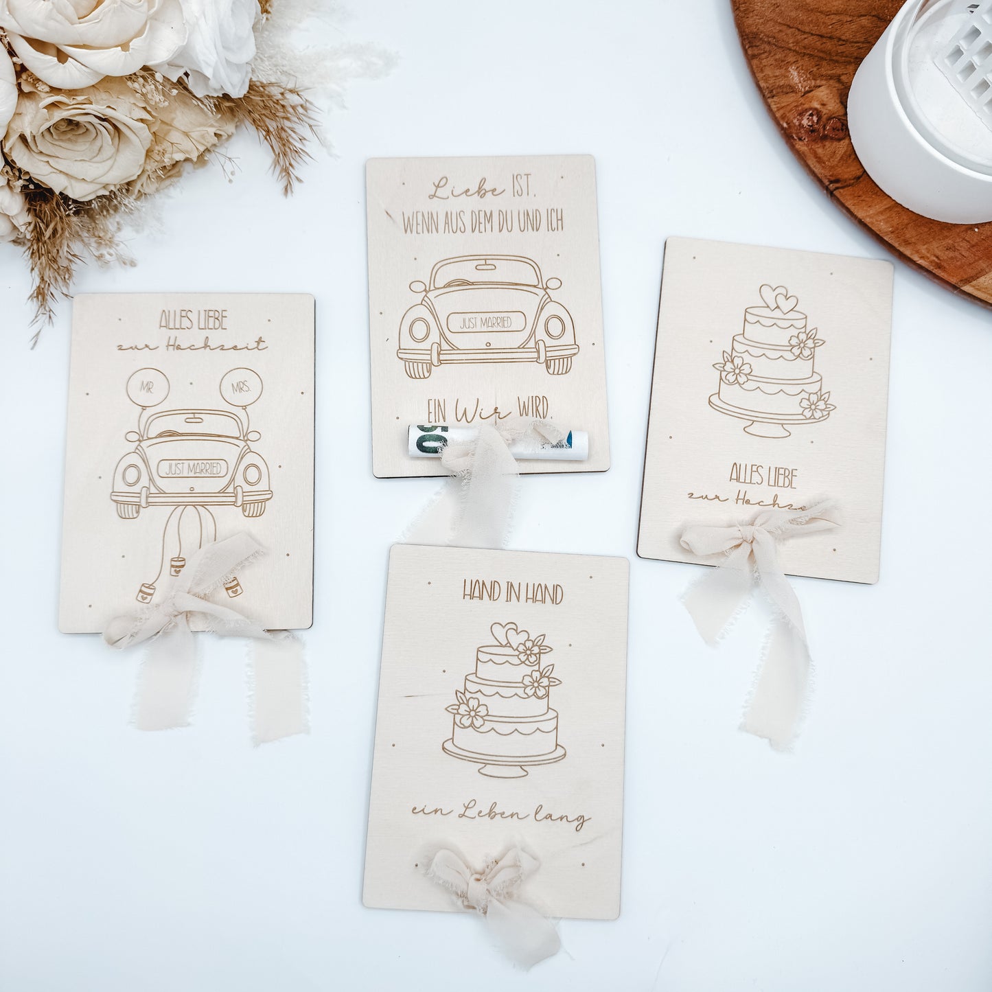 Geldgeschenk Hochzeitskarten im Postkartenformat - Laserdatei