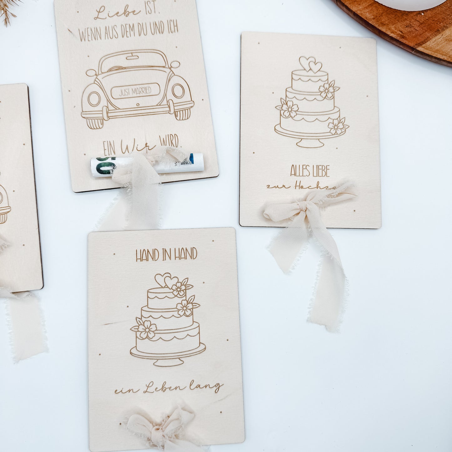 Geldgeschenk Hochzeitskarten im Postkartenformat - Laserdatei