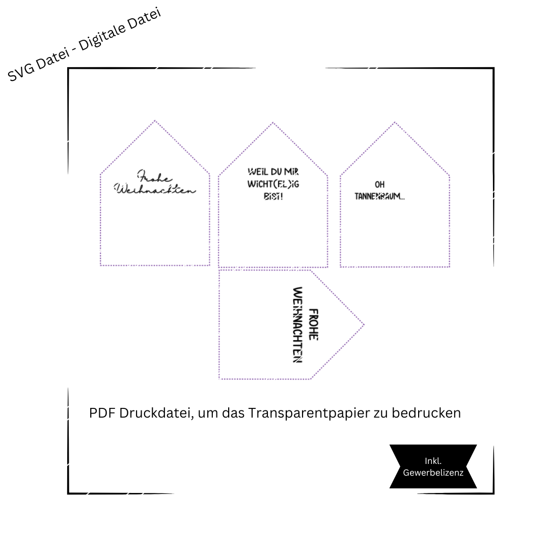 20 weihnachtliche Lichthäuser, Lichthaus Weihnachten, Lichterzeit - Laserdatei