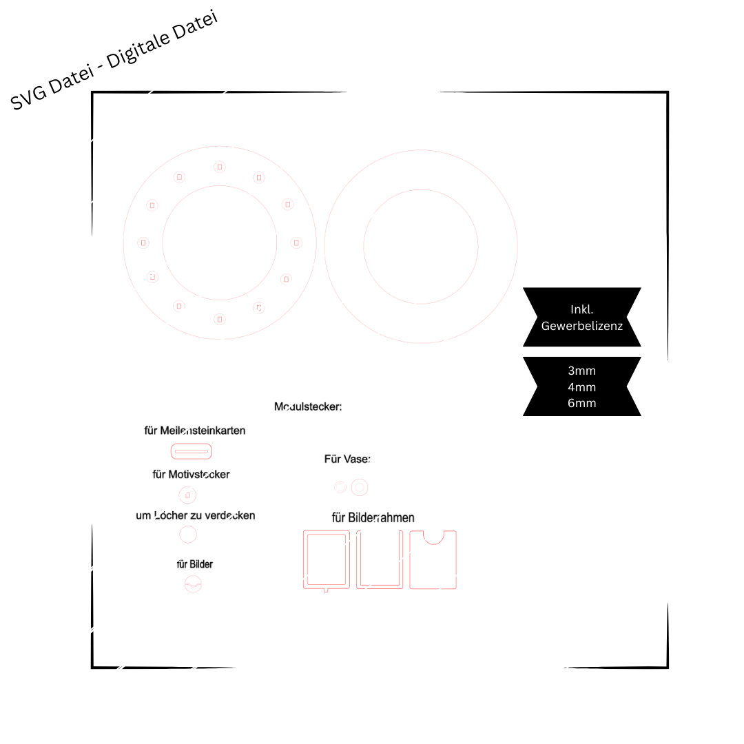 XXL Geburtstagsteller, Ring, 60 Motive - Digitale Datei