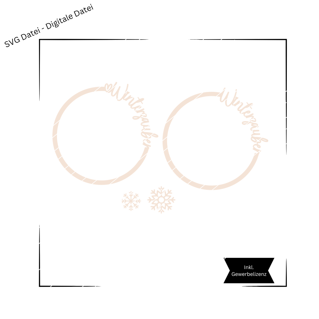 2 Winterloops mit Schneeflocken - Digitale Datei