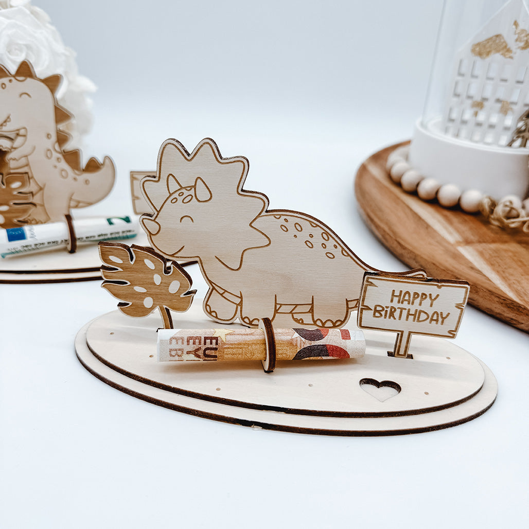 Dinoaufsteller, TRex und Triceratops - Laserdatei