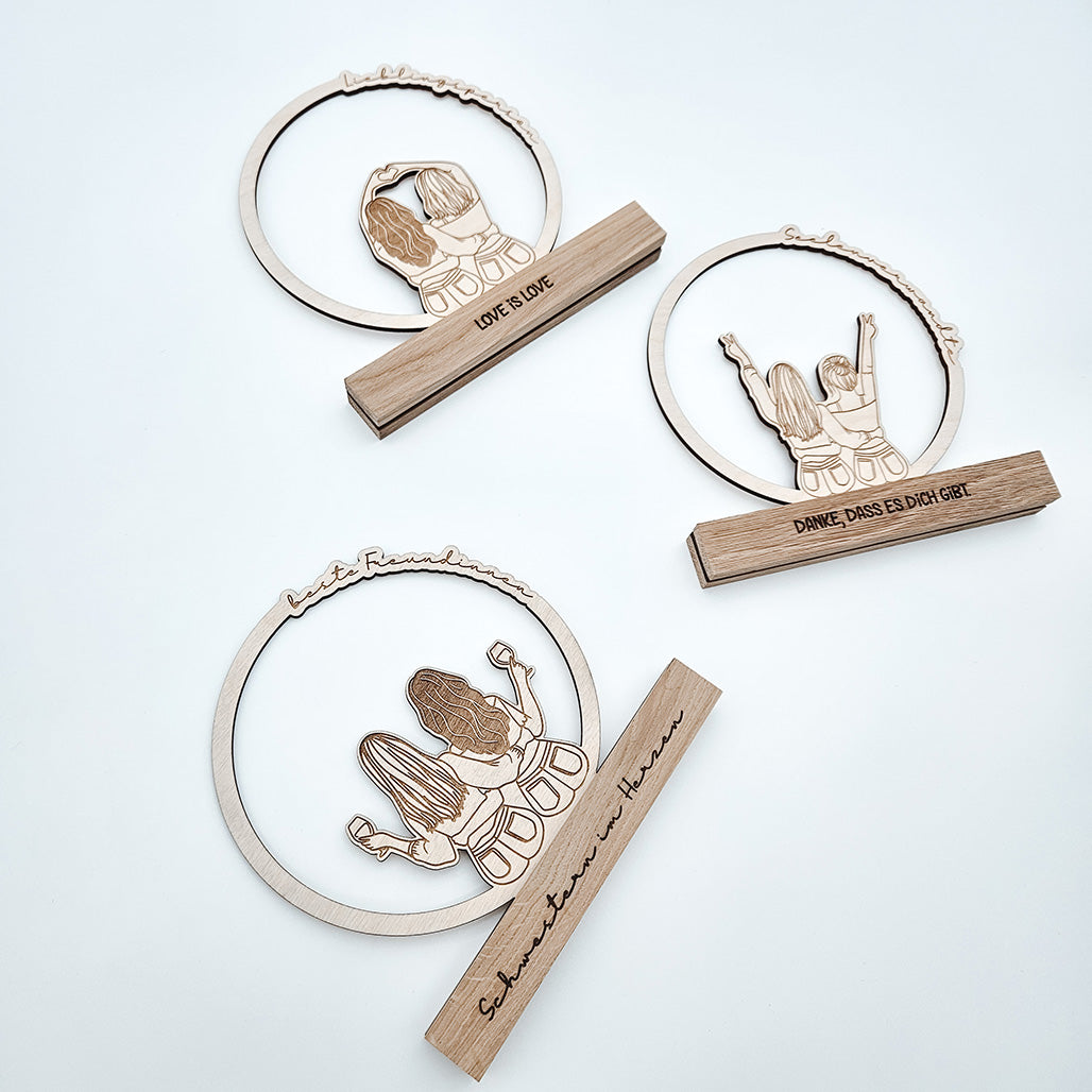 Klötzchendatei beste Freundinnen Loops für 160x22mm Klötzchen - Laserdatei