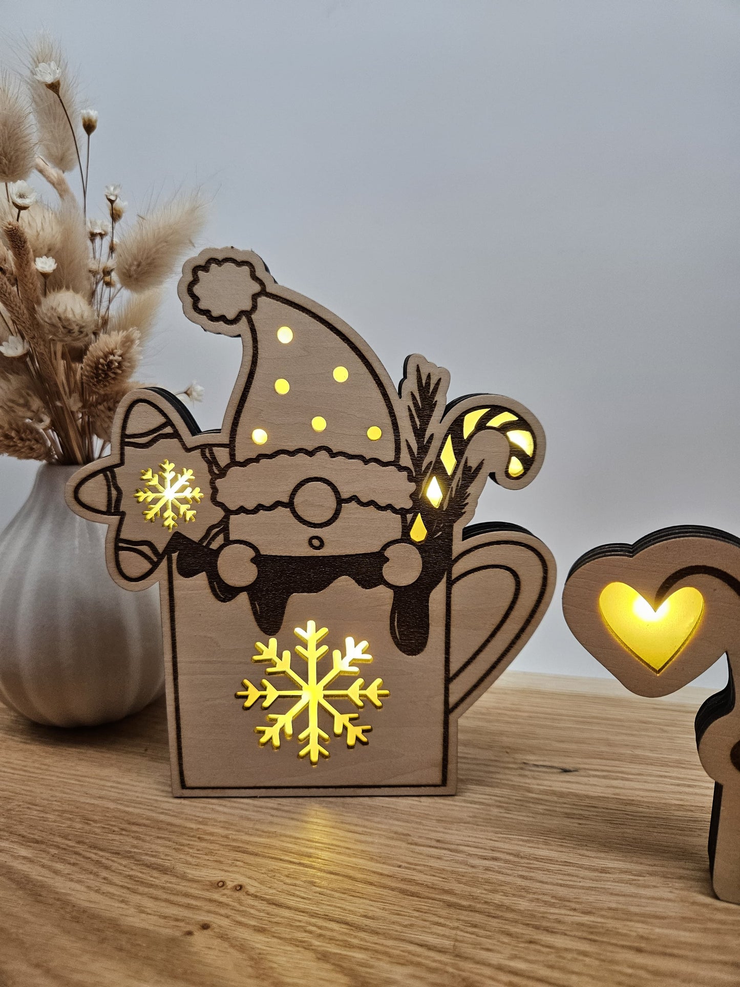 Lichter zum Hinstellen, Weihnachtslichter, Wichtel mit Licht - Laserdatei