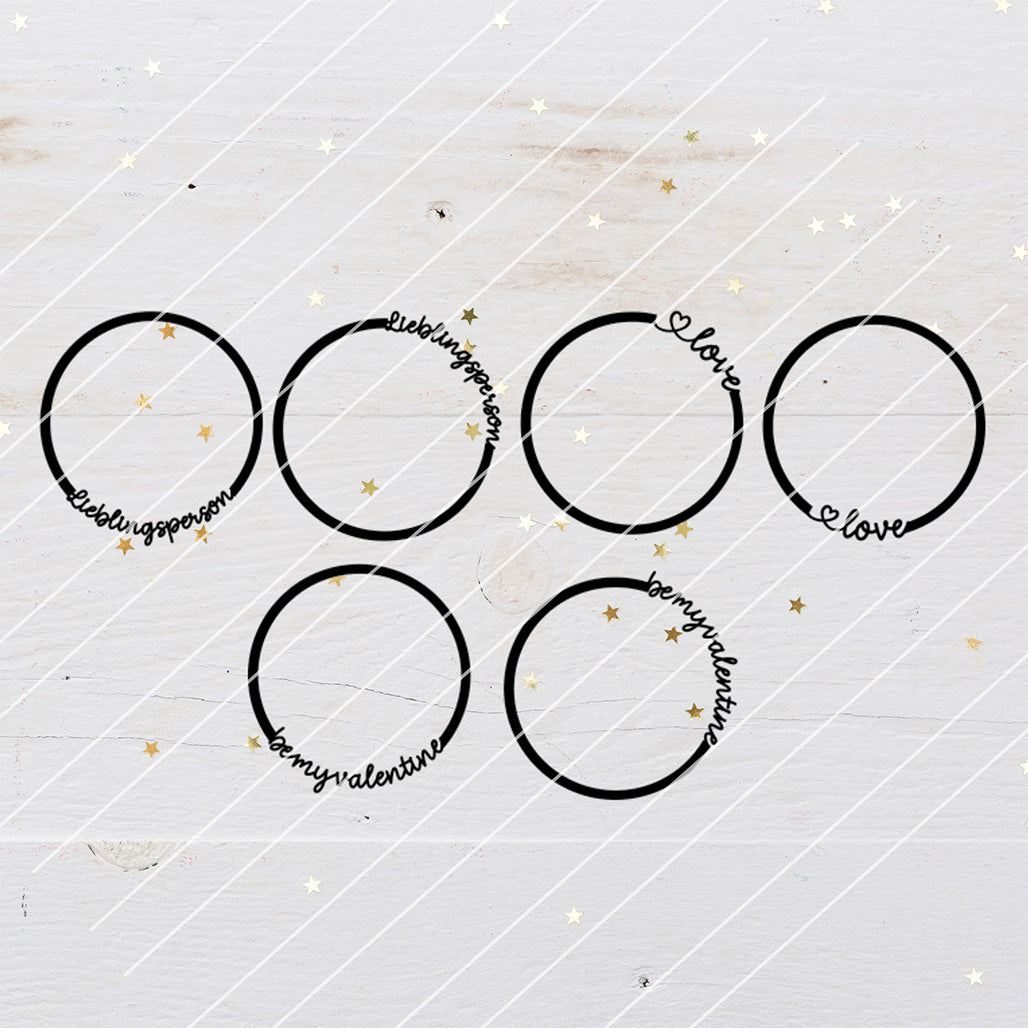 6 Loops Valentinstag, Trockenblumenloops - Laserdatei
