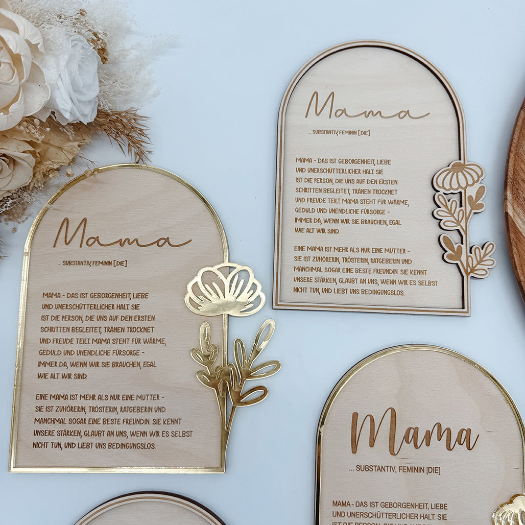 Muttertagsgeschenk, Definition Mama, Muttertagsaufsteller - Laserdatei