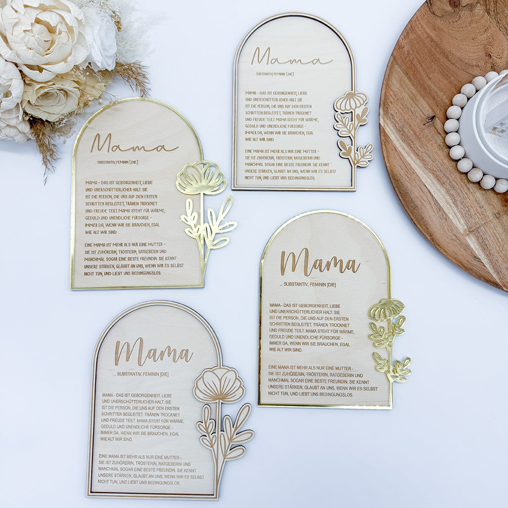 Muttertagsgeschenk, Definition Mama, Muttertagsaufsteller - Laserdatei