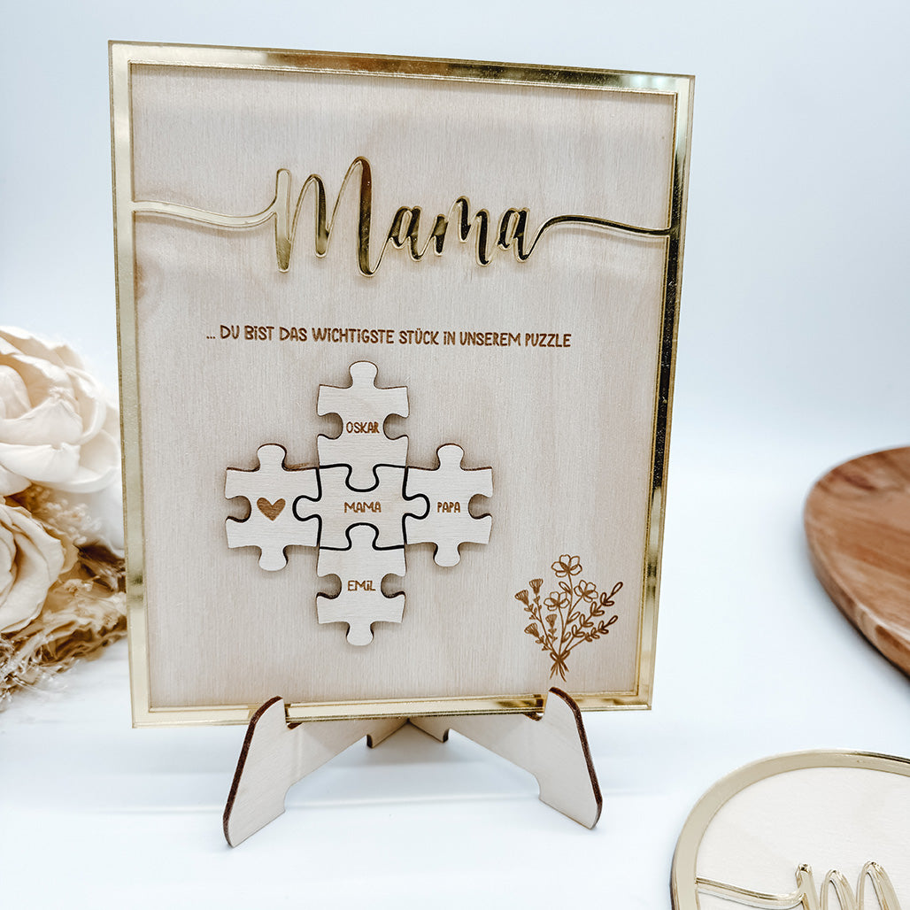 Muttertagsgeschenk, Puzzle Mama, Muttertagsaufsteller - Laserdatei