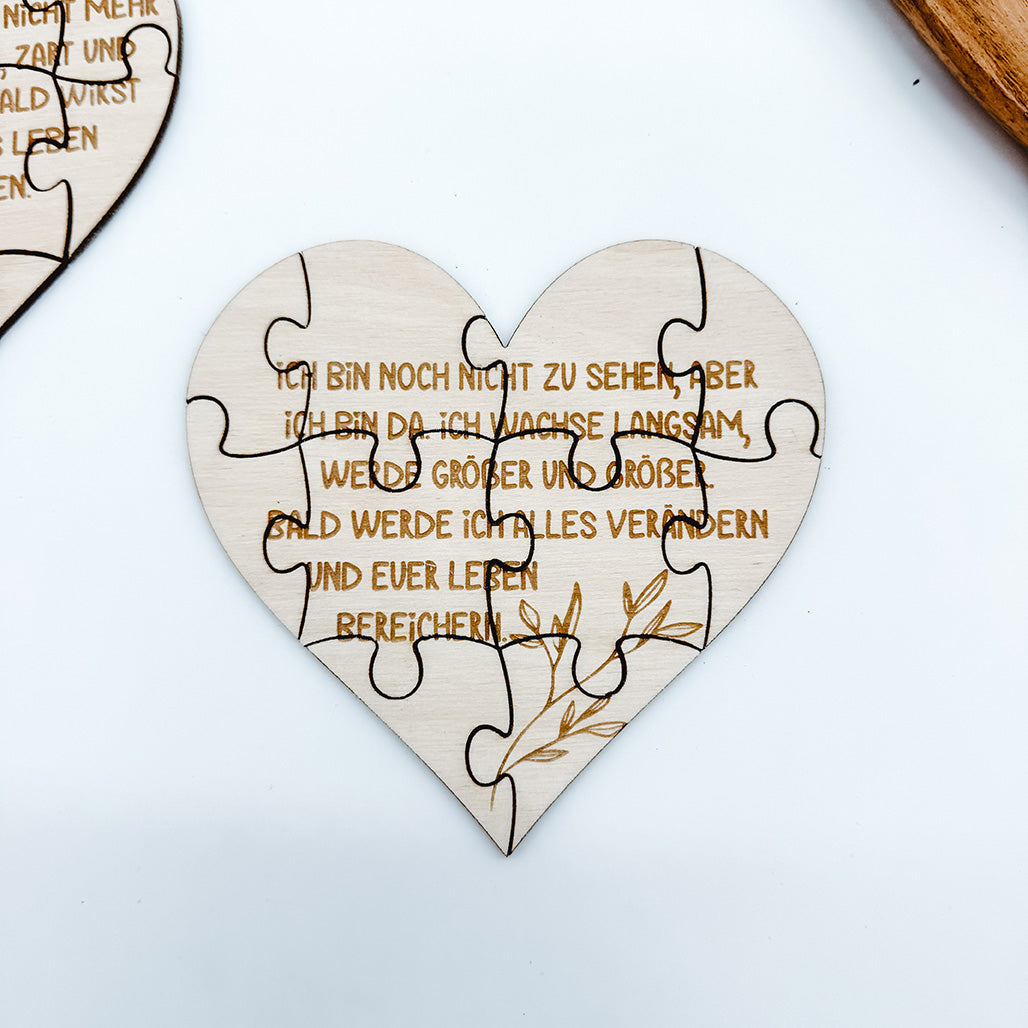 Puzzle Herz Schwangerschaftsverkündung - Laserdatei