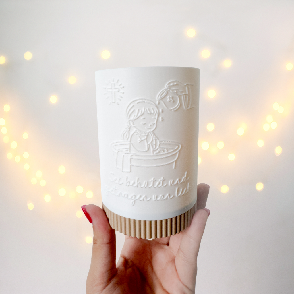Windlicht rund mit Sockel Glaube - 3D Druckdatei