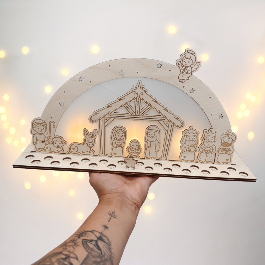 Krippe Aufsteller 3mm und 4mm mit Licht - Laserdatei