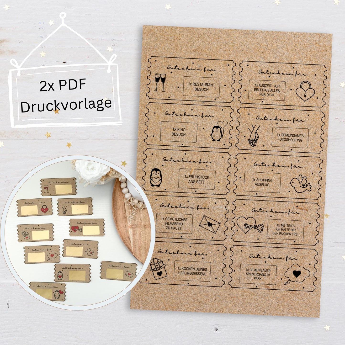 Druckvorlage Gutscheine zum Rubbeln