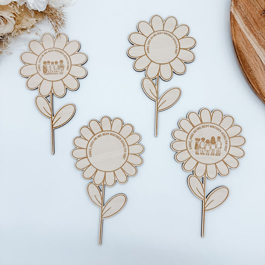 8x Abschiedsgeschenk Erzieher, Blume - Laserdatei