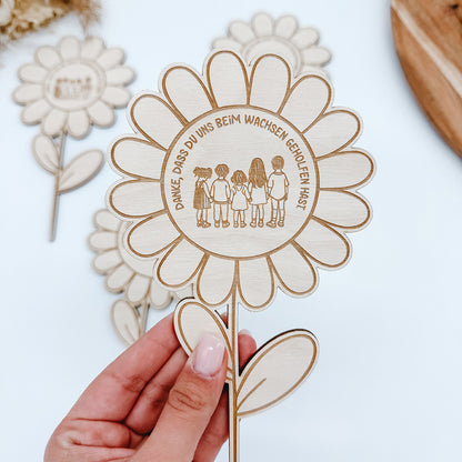 8x Abschiedsgeschenk Erzieher, Blume - Laserdatei