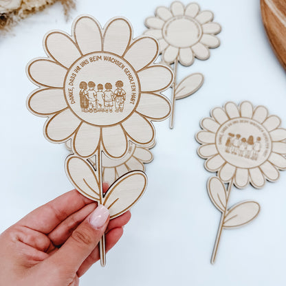 8x Abschiedsgeschenk Erzieher, Blume - Laserdatei