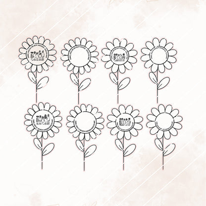 8x Abschiedsgeschenk Erzieher, Blume - Laserdatei
