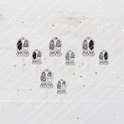 8 Blumenstecker Paar, Freundinnen Herz - Laserdatei