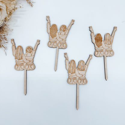 8 Blumenstecker Paar, Freundinnen Peace - Laserdatei