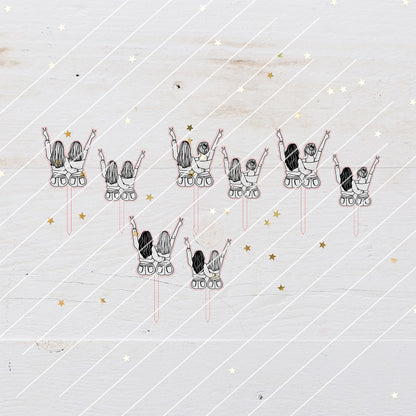 8 Blumenstecker Paar, Freundinnen Peace - Laserdatei