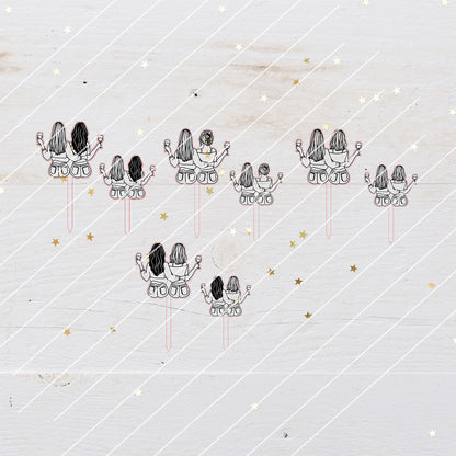 8 Blumenstecker Paar, Freundinnen Weinglas - Laserdatei