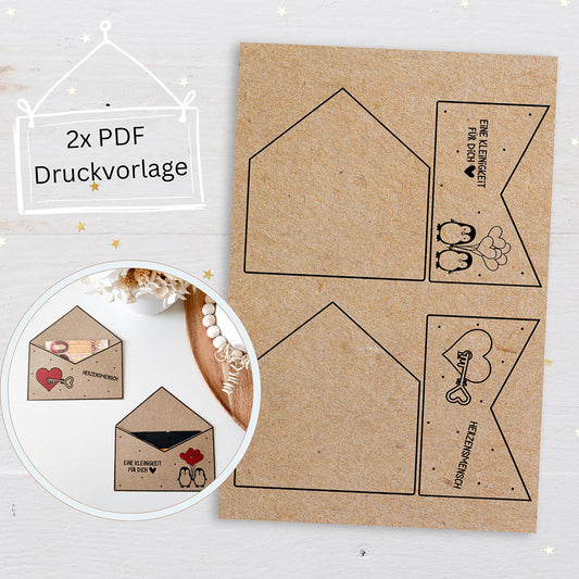 Druckvorlage Gutscheinhalter, Geldgeschenk Briefumschlag
