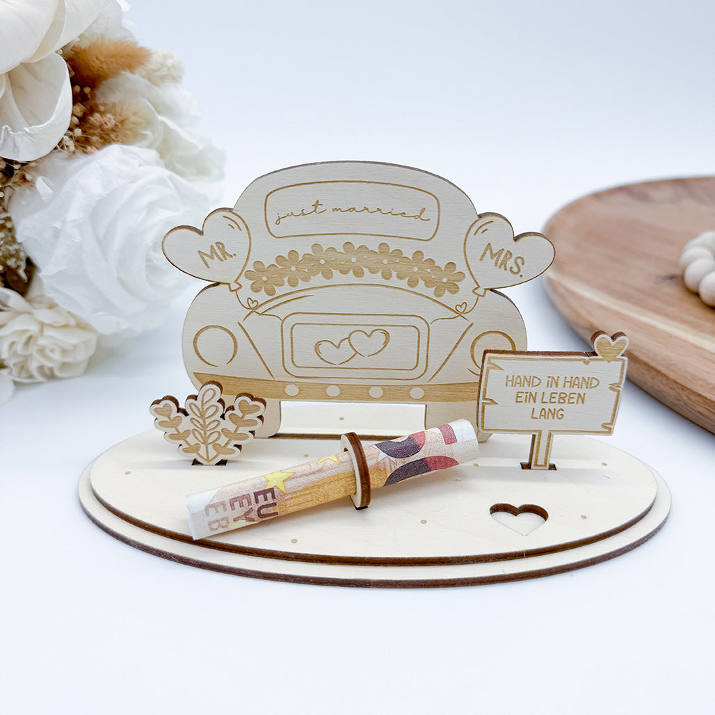 Hochzeitsgeschenk, Aufsteller Hochzeit, Geldgeschenk - Laserdatei