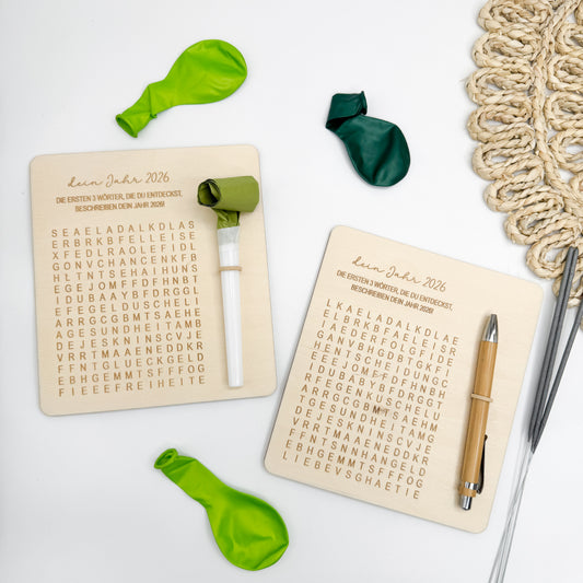 2 Kreuzworträtsel, Buchstabensalat, Mitbringsel Silvester - Laserdatei