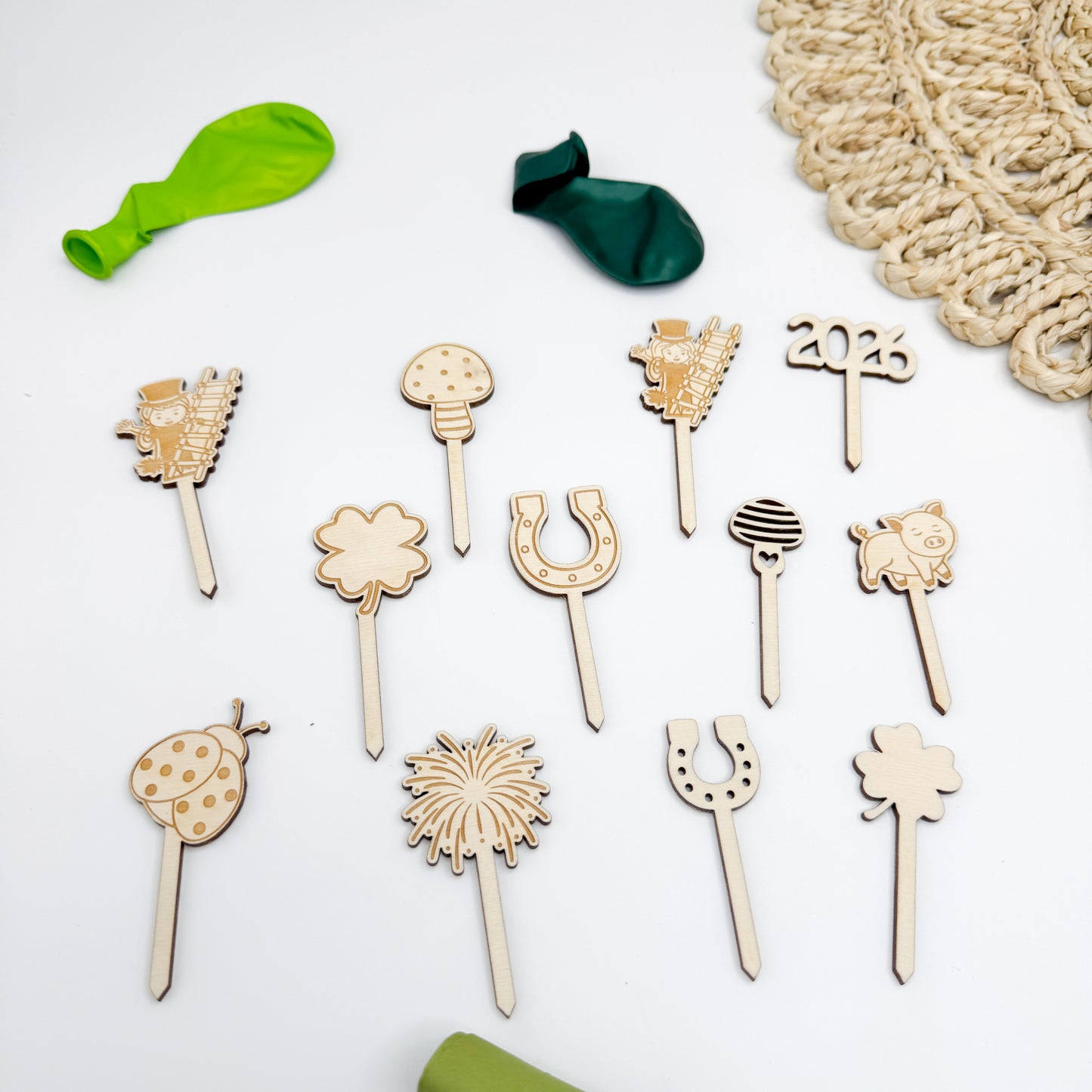 Caketopper, Muffintopper, Blumenstecker für Silvester - Laserdatei