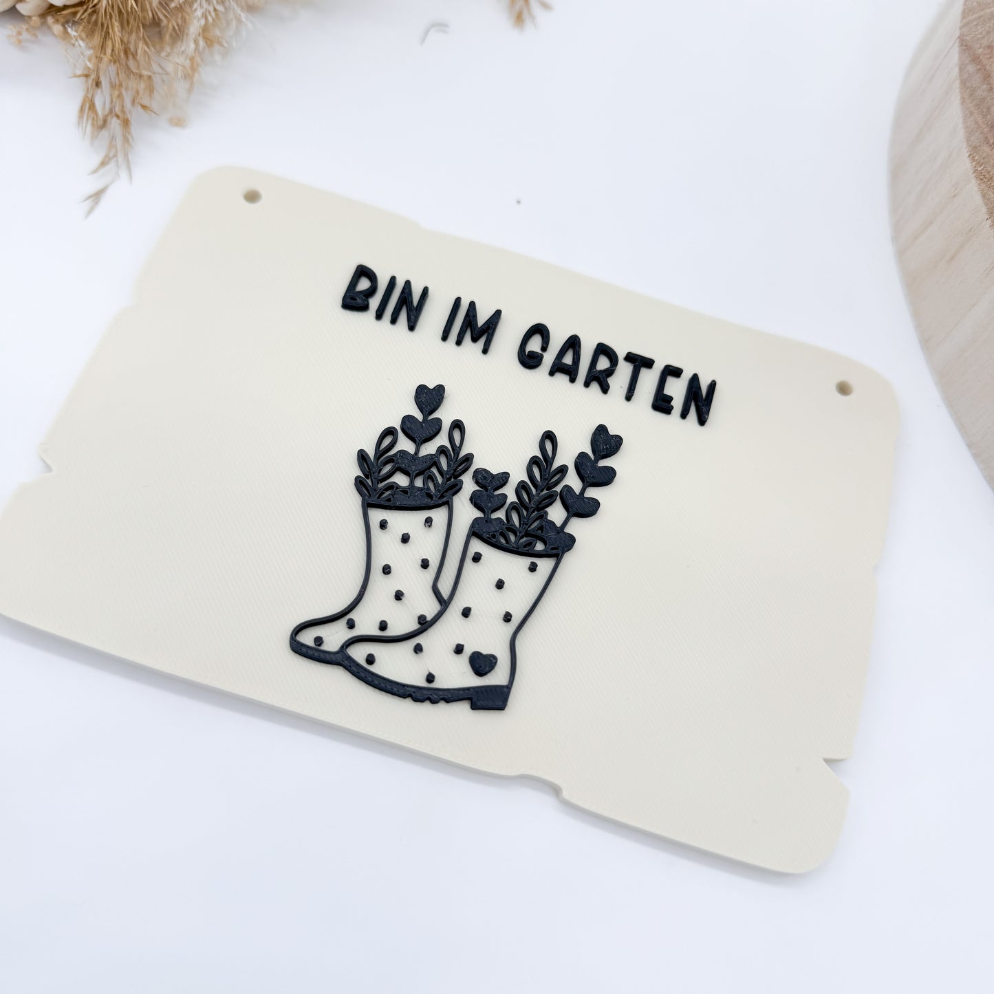 Bin im Garten Schilder Gummistiefel - 3D Druckdatei