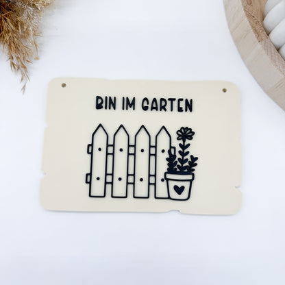 Bin im Garten Schilder Zaun - 3D Druckdatei