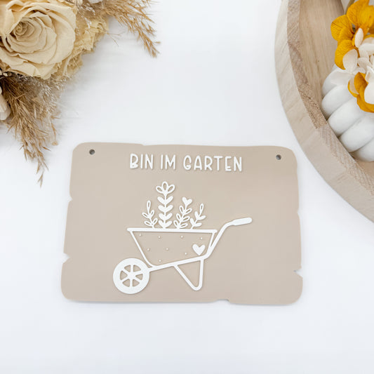 Bin im Garten Schilder Schubkarre - 3D Druckdatei