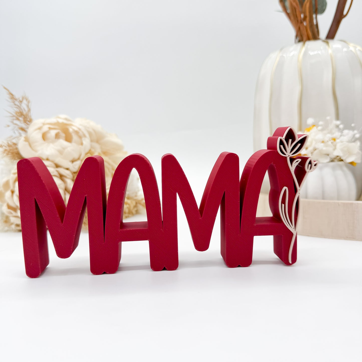 Mama Aufsteller mit Blume - 3D Druckdatei