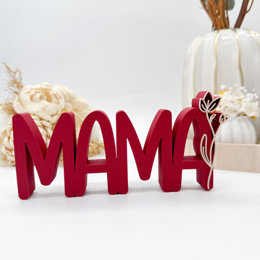 Mama Aufsteller mit Blume - 3D Druckdatei