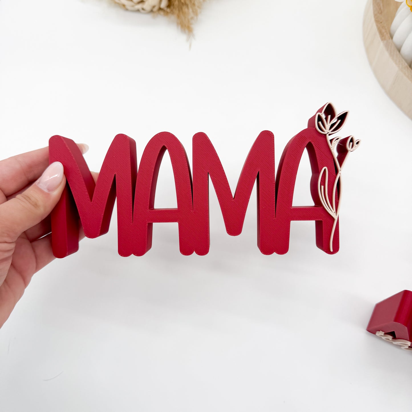 Mama Aufsteller mit Blume - 3D Druckdatei